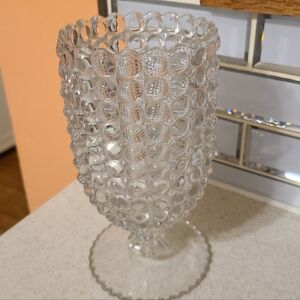Elegant Clear Glass Vase Hobnail